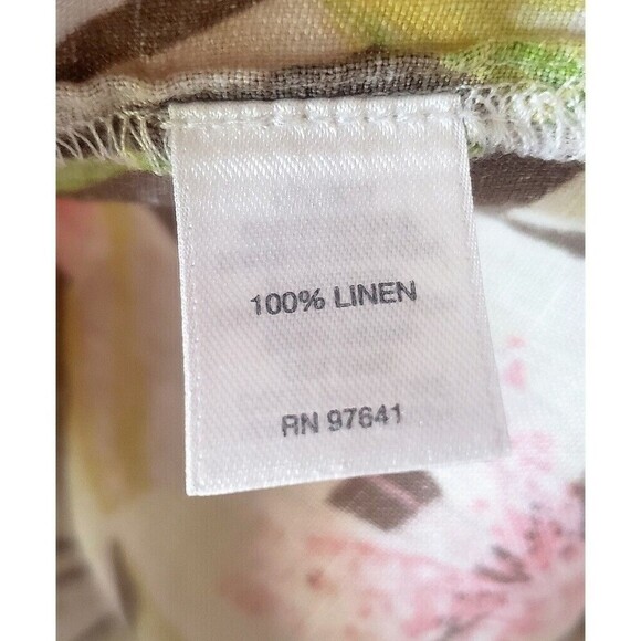 J. Jill Love Linen Floral Top MP Womens Lagenlook Tunic Button Up Simple Casual - Picture 9 of 12